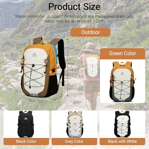 25L Lightweight Backpack for Cycling or Hiking, Hydration Pack Water Resistant,Climbing Backpack for Men Women (Khaki) - color: Khaki