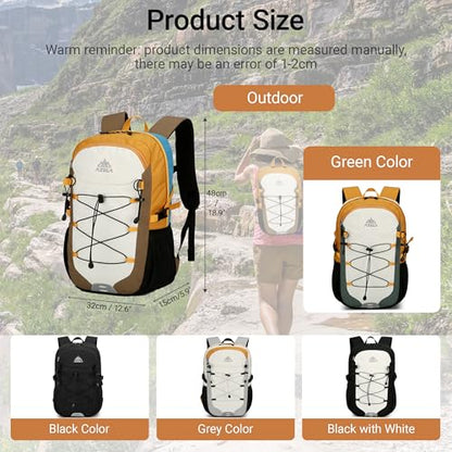 25L Lightweight Backpack for Cycling or Hiking, Hydration Pack Water Resistant,Climbing Backpack for Men Women (Khaki) - color: Khaki