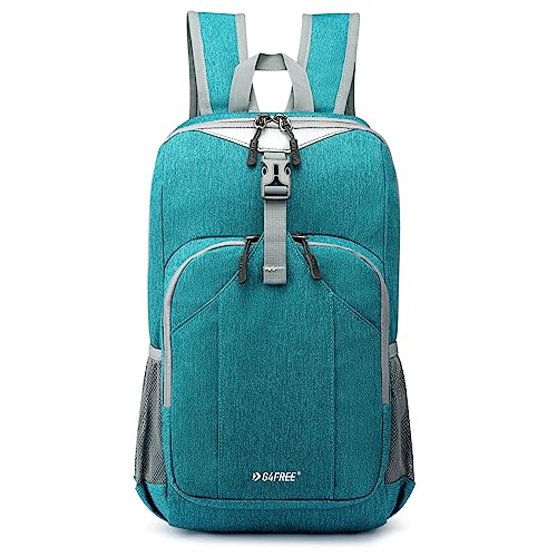 G4Free Mini 10L Hiking Daypack Small Hiking Backpack Cycling Compact Shoulder Backpack Outdoor for Men Women | Small Lightweight Cycling Walks Daypack, with Reflective Strap, Compact, Water-Repellent, Tear-Resistant Polyester Material - color: Blue - Peac