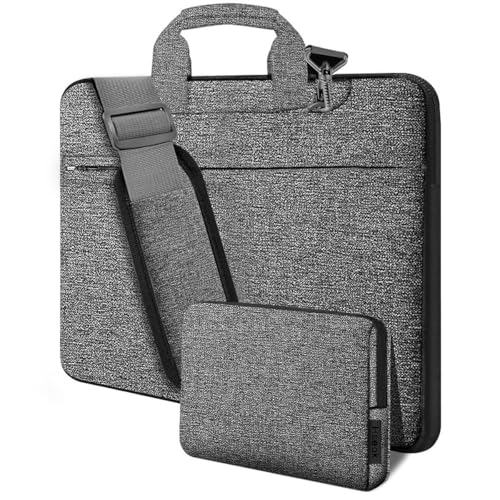 Hseok Laptop Shoulder Bag 17-17.3 inch Case, Durable Shockproof Protective Briefcase with Multi-Pockets Compatible with Lenovo Most 17-17.3 inch HP Acer Dell ASUS MSI Notebooks,Dark gray-black - color: Dark Gray-black, size: 17-17.3"