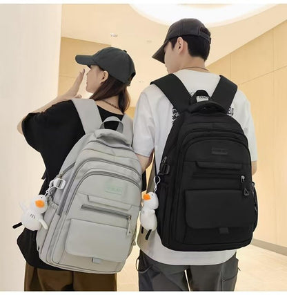Student Backpack for Teen Girls Boys Preppy Elementary Middle School College Bookbags Cute Aesthetic Trendy Daypack (Gray) - color: Grey