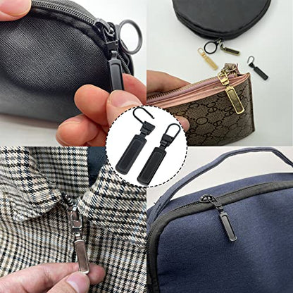 SINCCO 6 Pcs Zipper Pull Replacement, Universal Zipper Pull Tab Fixer Metal Zipper Head Handle Mend Repair Kit for Jacket Purse Backpack Luggage Boot, Silver - color: Silver