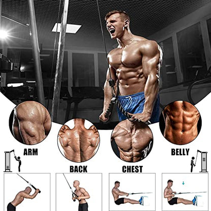 Taeku LAT Pulley System for Home Gym – Strength Training Fitness Equipment Cable Machine for Triceps, Biceps, Back & Shoulder Workouts - color: Nylon