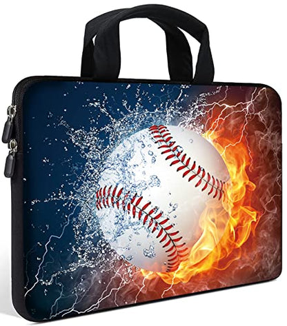 AMARY14 15 15.4 15.6 inch Laptop Handle Bag Computer Protect Case Pouch Holder Notebook Sleeve Neoprene Cover (baseball) - color: Baseball