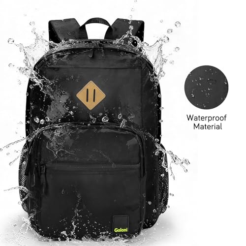 Goloni Lightweight Laptop Backpack 1.1Lbs, 26L Wear-Resistant Water Resistant Backpack with Laptop Compartment for Men Women - color: Black
