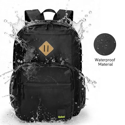 Goloni Lightweight Laptop Backpack 1.1Lbs, 26L Wear-Resistant Water Resistant Backpack with Laptop Compartment for Men Women - color: Black
