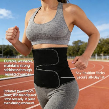 Non-Elastic Reversible Waist Trimmer Belt, Lumbar Support Sauna Trainer for Sports Sitting & Bending Posture Care - size: Small