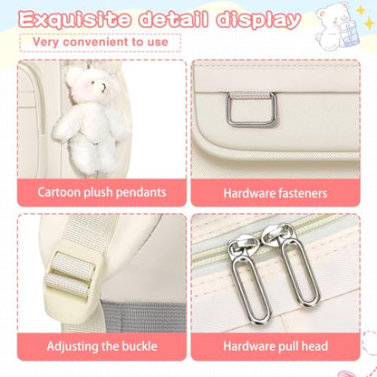 KBTYE School Backpack for Kids Girls Cute Travel Backapck for College Women Men Casual Laptop Bookbag for Teen Student(Beige) - color: Beige