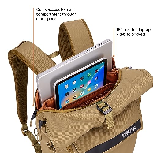 Thule Paramount 24L Backpack - Commuter Backpack with Padded Laptop Sleeve - Fits 16" laptops and 12" Tablets - Thoughtful Layout and Organization - color: Nutria, size: 24L