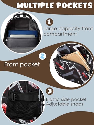 BLUEFAIRY Kids Backpacks for Boys Girls 17 Inch Elementary Primary Middle School Bookbags with Laptop Compartment Back to School Bags for Childs Age 6-8 Mochilas Escolares para Niños Niñas Dark Black - color: Dark Black