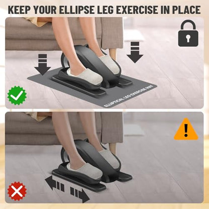 Under Desk Elliptical Mat - Non-Slip Exercise Equipment for Peloton Bike, Small Exercise Mat for Desk Workout Equipment - color: Grey