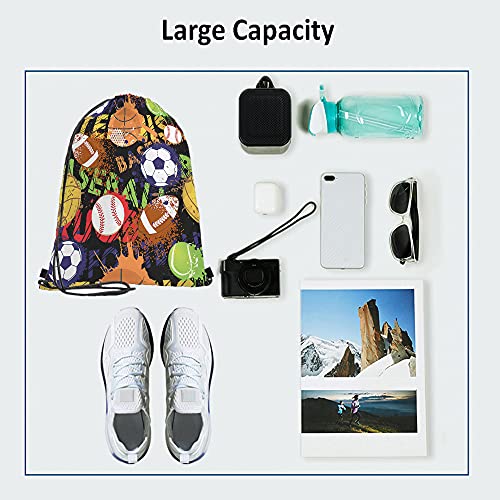 Bags Drawstring Backpacks for Men & Women - Baseball, Basketball, Volleyball, Gym & Yoga - color: Multi-a95