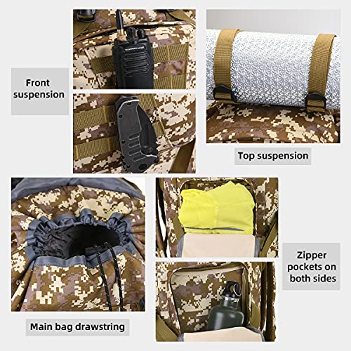100L Camping Hiking Backpack,Molle military Tactical rucksack backpack,Waterproof Lightweight Hiking Backpack (Black) - color: Black