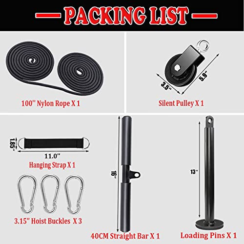 Taeku LAT Pulley System for Home Gym – Strength Training Fitness Equipment Cable Machine for Triceps, Biceps, Back & Shoulder Workouts - color: Bar