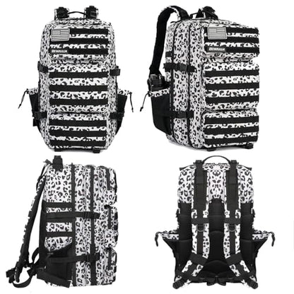 Military Tactical Backpack 55L for Men & Women Bug Out Bag Assault pack Molle Daypack Hiking Trekking Rucksack (Leopard print color) - color: Leopard Print Color