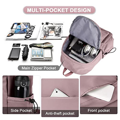 Backpack Lightweight bag Waterproof college backpacks for cute Aesthetic backpack Casual Daypack for Men Women(Purple) - color: A-purple