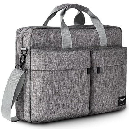 KINGSLONG 17.3 inch Laptop Briefcase Bag, Laptop Shoulder Bag for Men Women, Water Resistant Business Crossbody Bag with Shoulder Strap, Computer Bag for Asus Acer Dell Thinkpad, Grey - color: Grey