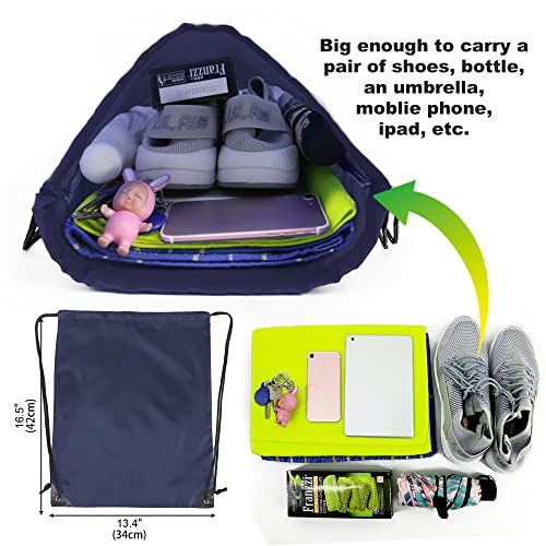 BeeGreen 20 pieces Wholesale Navy Blue Drawstring Backpack Bags Cinch Bags Bulk Heavy Duty String Backpack Machine Washable Sackpack Sport Bags for Women Men - color: Navy Blue
