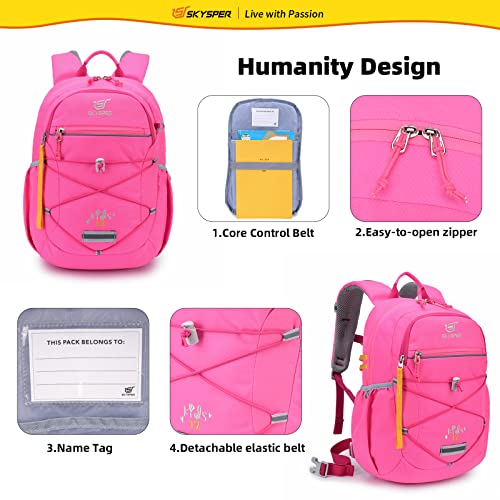 SKYSPER Kids Backpack 12L Children School Bag Child Boy Girl Pack Ages 4-8 for Traveling Day Trips Classes Camping - color: Pink, size: Small