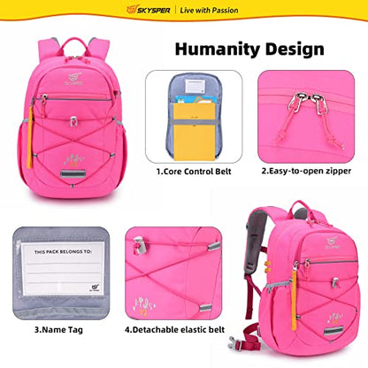 SKYSPER Kids Backpack 12L Children School Bag Child Boy Girl Pack Ages 4-8 for Traveling Day Trips Classes Camping - color: Pink, size: Small
