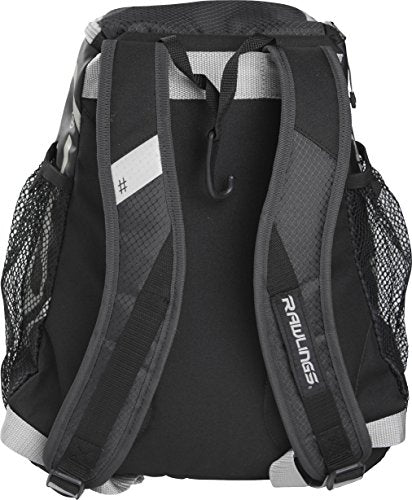 Rawlings | R400 Baseball & Softball Backpack Equipment Bag | T-Ball / Rec / Travel | Multiple Colors - color: Black