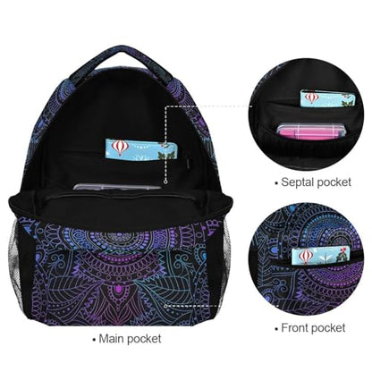 ALAZA Art Arabesque Mandala Boho Ethnic Bohemian Large Backpack Personalized Laptop iPad Tablet Travel School Bag with Multiple Pockets - color: Mandala
