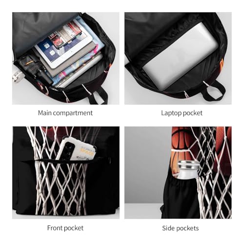 Basketball Travel Backpack for Men Women 15.6 inch Laptop Backpack Casual Daypack for Weekender - color: Basketball