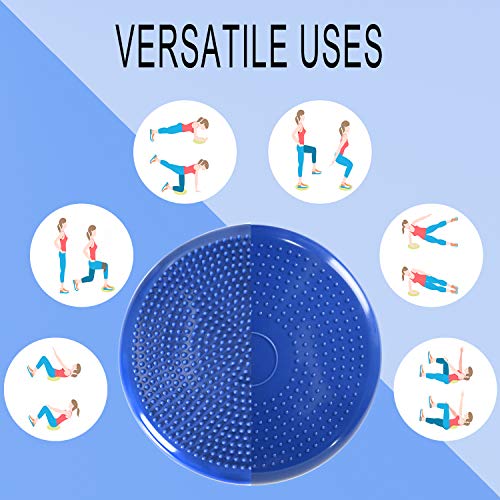 Wobble Cushion, Balance Disc, Wiggle Seat, Balance Pads for Physical Therapy, Stability Disc, Wobble Board for Dogs, Office, Sensory Kids, Classroom with Spiky Massage Ball - color: Blue