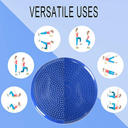Wobble Cushion, Balance Disc, Wiggle Seat, Balance Pads for Physical Therapy, Stability Disc, Wobble Board for Dogs, Office, Sensory Kids, Classroom with Spiky Massage Ball - color: Blue