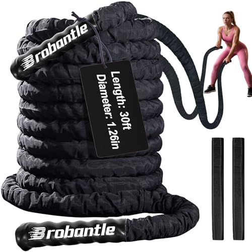 Battle Rope 1/1.26/1.5/2 Inch Diameter,Pink 30FT/40FT/50FT Exercise Workout Ropes for Home Gym Heavy Weighted Training Rope for Working Out - style: 1.26 inch 30ft