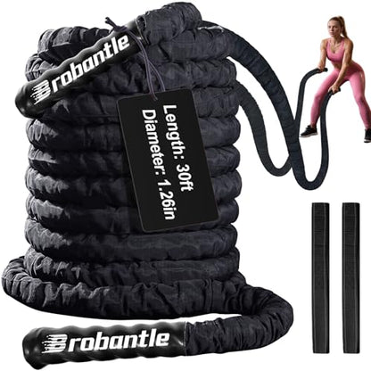 Battle Rope 1/1.26/1.5/2 Inch Diameter,Pink 30FT/40FT/50FT Exercise Workout Ropes for Home Gym Heavy Weighted Training Rope for Working Out - style: 1.26 inch 30ft
