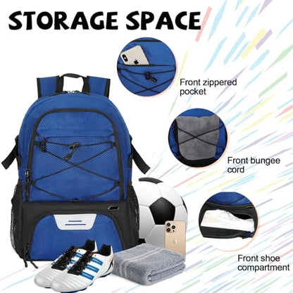 Goloni 35L Basketball Bag,Basketball Backpack with Shoe and Ball Compartment,Backpack for Soccer, Volleyball - color: dark blue