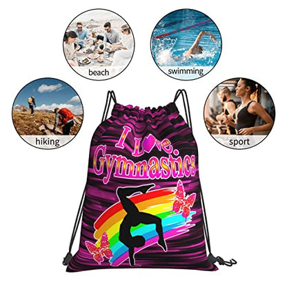 Gymnastics Drawstring Backpack Gym String Bag Drawstring Sackpack Sport For Womens Mens - color: A6 Gymnastics