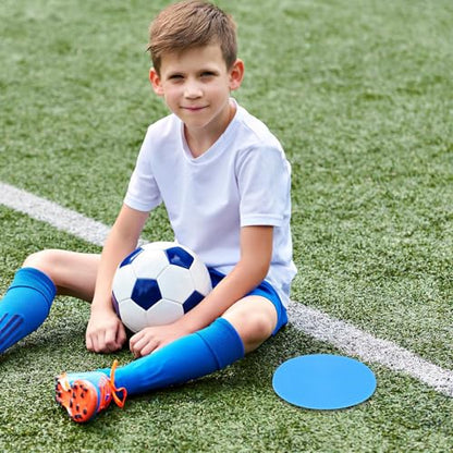 Beavorty 12pcs Football Training Disc Markers Flat Circle Spot Markers 10cm Multi- for Soccer Agility Drills Indoor Outdoor Sports Practice