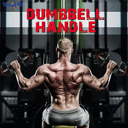 Yes4All Threaded Dumbbell Handles, Adjustable Dumbbell Bar Pair, 14/16/18/24-Inch Sizes, Fits 1" or 1.15" Plates, Non-Slip Grip, Secure Star-Lock Collars - color: 14" - Chrome - Black, size: 1 inch
