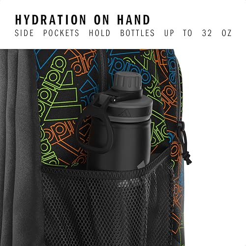 Originator Small Backpack for men and women, athletic book bag with laptop sleeve - color: Outline Bos Toss - Black/Black/White