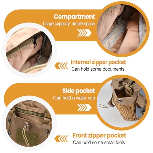 MiOYOOW Sports Chest Bag, Waterproof Outdoor Vest Bags Lightweight Molle Chest Pouch with Removable Shoulder Strap for Hunting Cycling Hiking