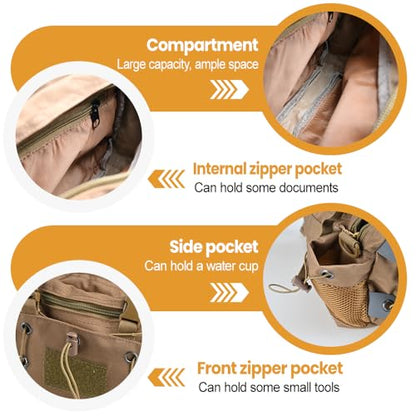 MiOYOOW Sports Chest Bag, Waterproof Outdoor Vest Bags Lightweight Molle Chest Pouch with Removable Shoulder Strap for Hunting Cycling Hiking