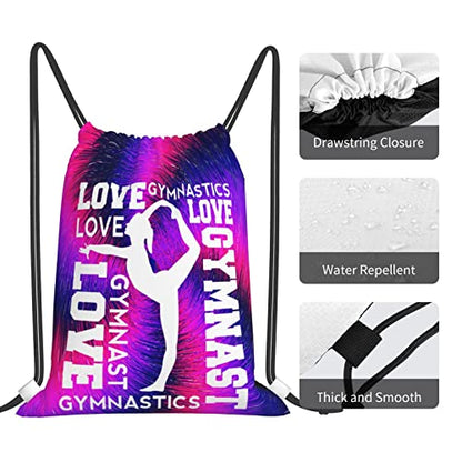 Gymnastics Drawstring Backpack Gym String Bag Drawstring Sackpack Sport For Womens Mens - color: A12 Gymnastics