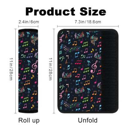 2Pcs Soft Auto Seat Belt Cover Pads, Music Note Car Seatbelt Shoulder Cushion for Comfortable Driving, Compatible with All Cars' Seatbelt and Backpack Straps 11x2.4inch - color: Music Note