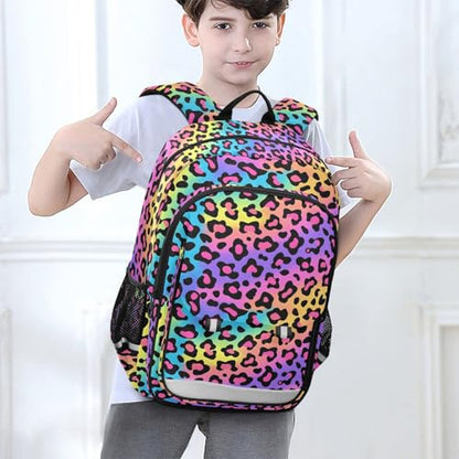 ALAZA Rainbow Leopard Print Neon Cheetah Laptop Backpack Purse for Women Men Travel Bag Casual Daypack with Compartment & Multiple Pockets - color: Leopard