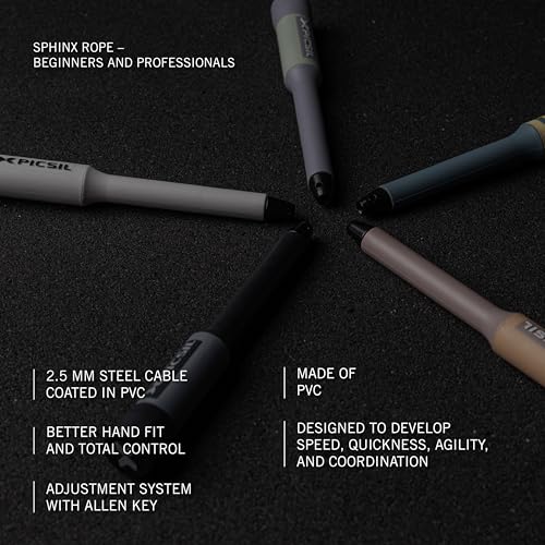 PICSIL - Sphinx Rope | 360° Spin Jump Rope | Dual Bearing System | Fast & Lightweight for Fitness, Cross Training Boxing | Adjustable Cable| Double Rolling | - color: White light