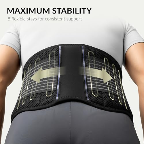 BraceUP Back Support Belt for Men and Women - Breathable Waist Lumbar Lower Back Brace for Sciatica, Herniated Disc, Back Pain Relief, with Dual Adjustable Straps (S/M 28-35 In) - size: Small/Medium (Pack of 1)