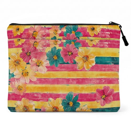 13.3 inch Laptop Case, Watercolor Stripe Floral Print Laptop Sleeve, Soft Velvet Computer Sleeve with Pocket, Compatible with 13-13.3 Slim Laptops, Aesthetic Boho Notebook Cover Bag for Business Work - color: Watercolor Floral 1420