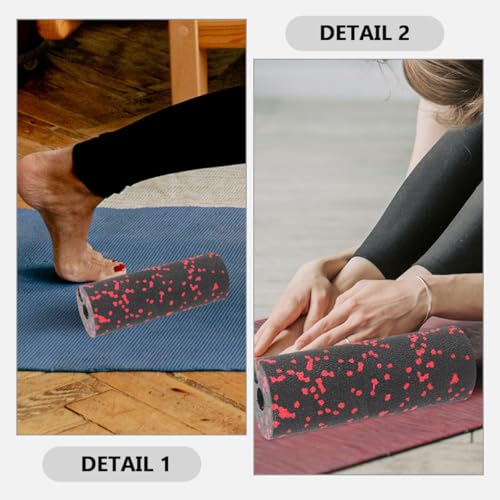 DOITOOL 2pcs Mini Exercise Foam Roller Column Muscle Massaging Roller Lightweight Hollow Fitness Roller for Home and Travel Green and Red