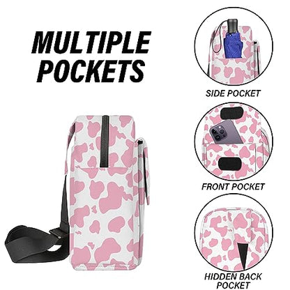 Cute Small Camera Bag with Photographer Camera Sling Bag Waterproof Dslr Camera Case Compatible with Nikon Sony Lightweigth for Women or Men(Pink Western Cow) - color: Pink-l35