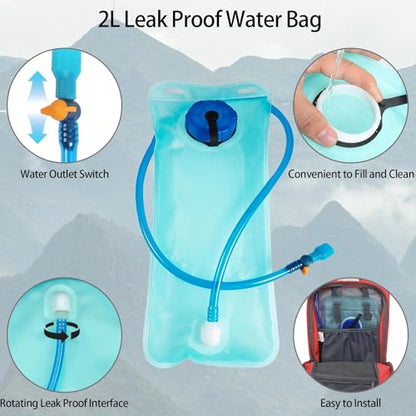 WOLT Hydration Backpack 18L Hiking Water Backpack with 2L Water Bladder for Men Women, Hydration Pack for Running Cycling Biking and Climbing - color: Red