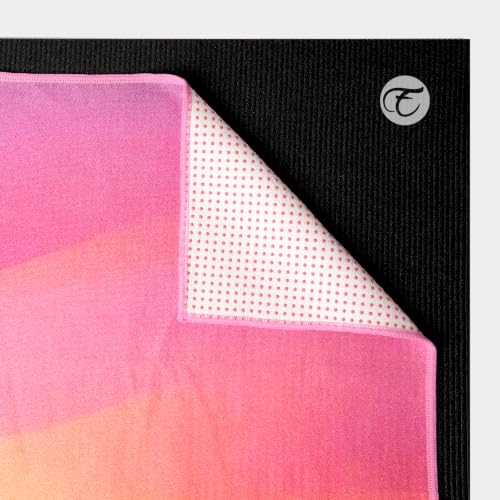 Eunzel Hot Yoga Towel, Non Slip Yoga Mat Towel Sweat Absorbent Printed Yoga Towel with Grip Dots for Hot Yoga, Pilates and Workout 72"x 24", Velvet Dusk - color: Velvet Dusk