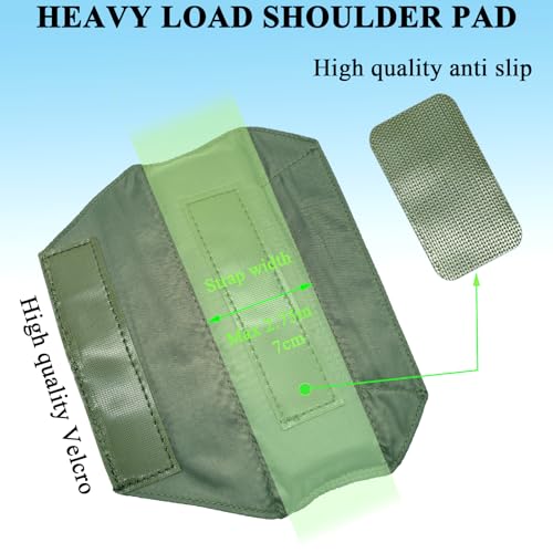 Ultra Thick Shoulder Strap Pad 2 Pack, Heavy Load Backpack Strap Pads, High Elasticity Tactical Bag Shoulder Pads - color: 2PCS-Green