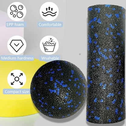 Extra Mini Foam Roller - High Density Massage Roller, Extra Small Yoga Roller for Physical Therapy, Myofascial Release, Deep Tissue & Muscle Recovery of Arms and Legs - color: Blue